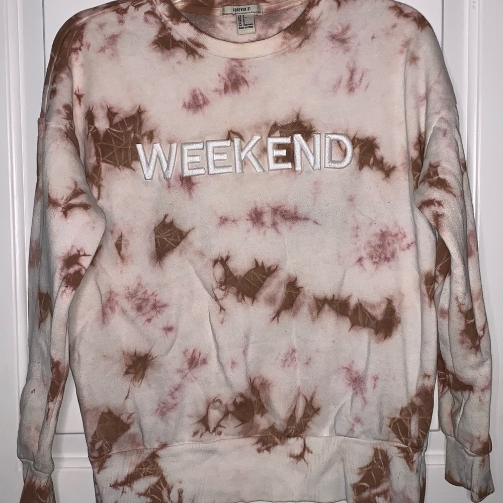 F21 “Weekend” Tie Dye Sweater